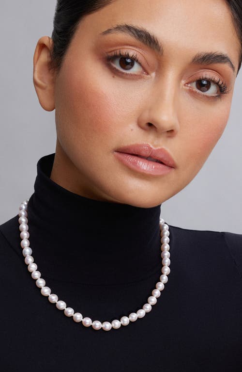 Lagos 'luna' 10mm Pearl Necklace In Silver/pearl