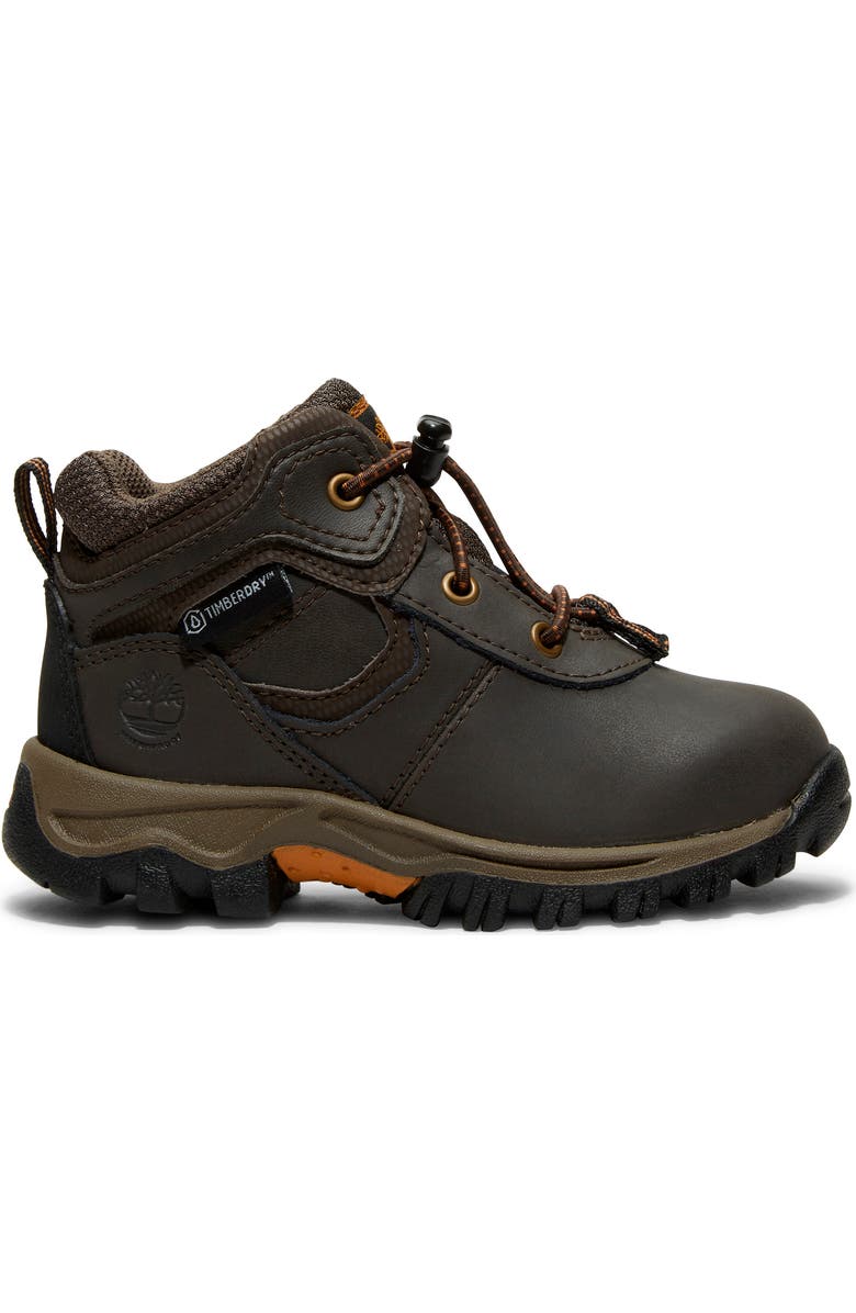 Timberland Kids' Mt. Maddsen Waterproof Hiking Boot, Alternate, color, Dark Brown