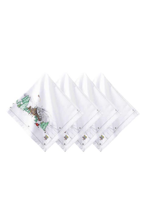 Berry Thread North Pole 4-Piece Napkin Set