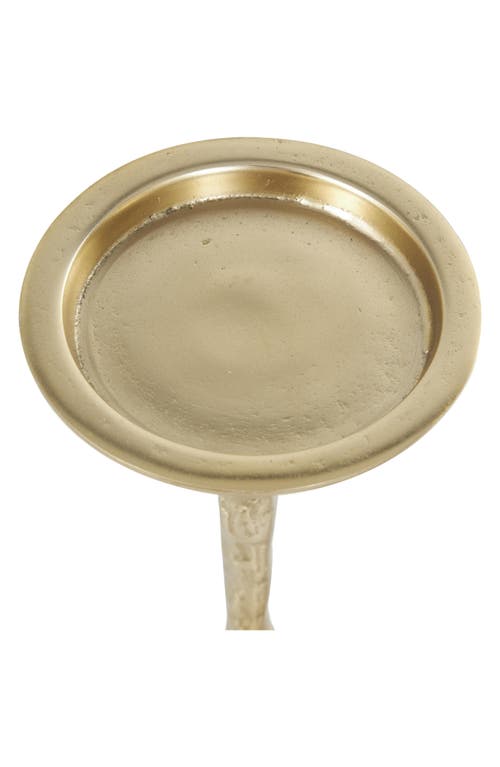 Vivian Lune Home Set Of 3 Glam Aluminum Metal Candleholders In Gold