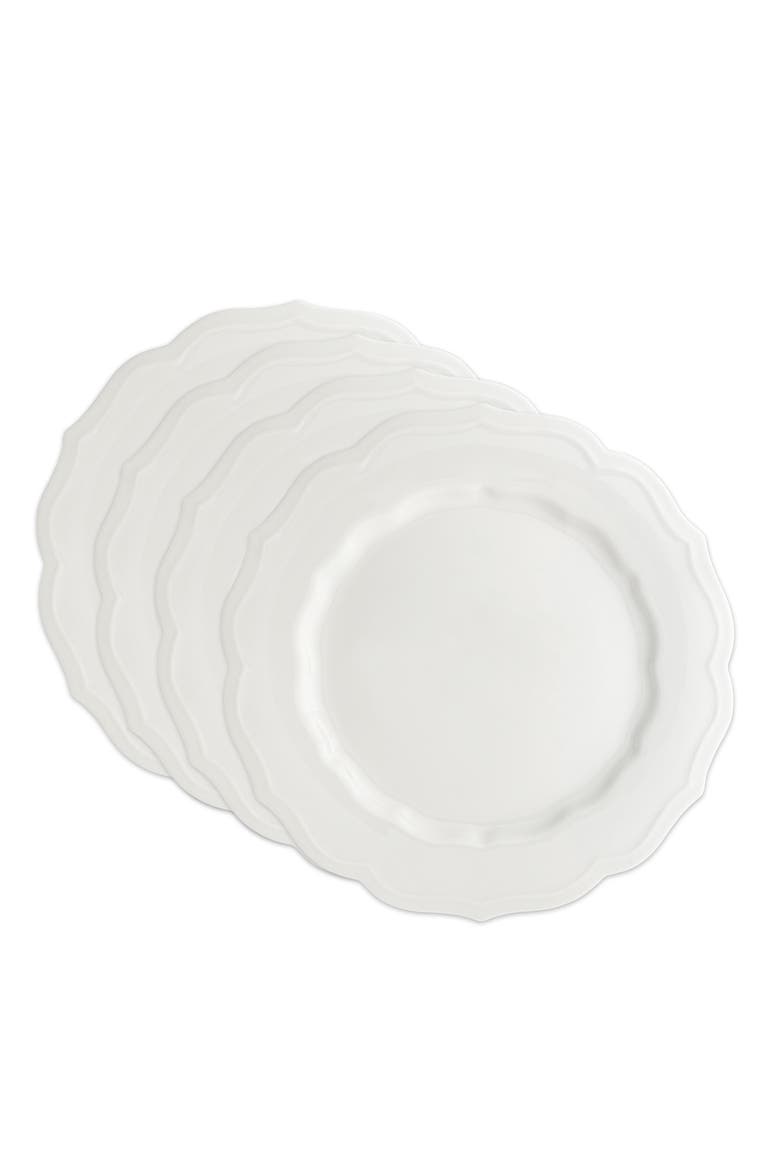 Stella White Scalloped Dinner Plate  - Porcelain - Set 4, Alternate, color, WHITE