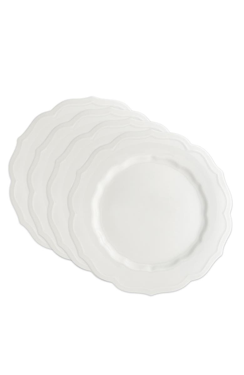 Caskata Stella White Scalloped Dinner Plate - Porcelain - Set 4, Alternate, color, White