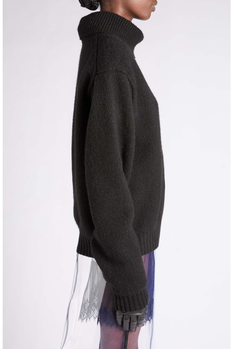 Wool, Cashmere & Mohair Turtleneck Sweater, Alternate, color, BLACK
