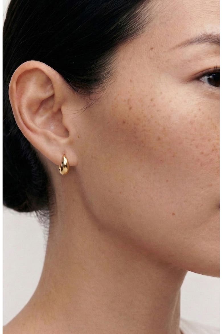 Mini Pebble Hoop Earrings in Gold, Alternate, color, Gold