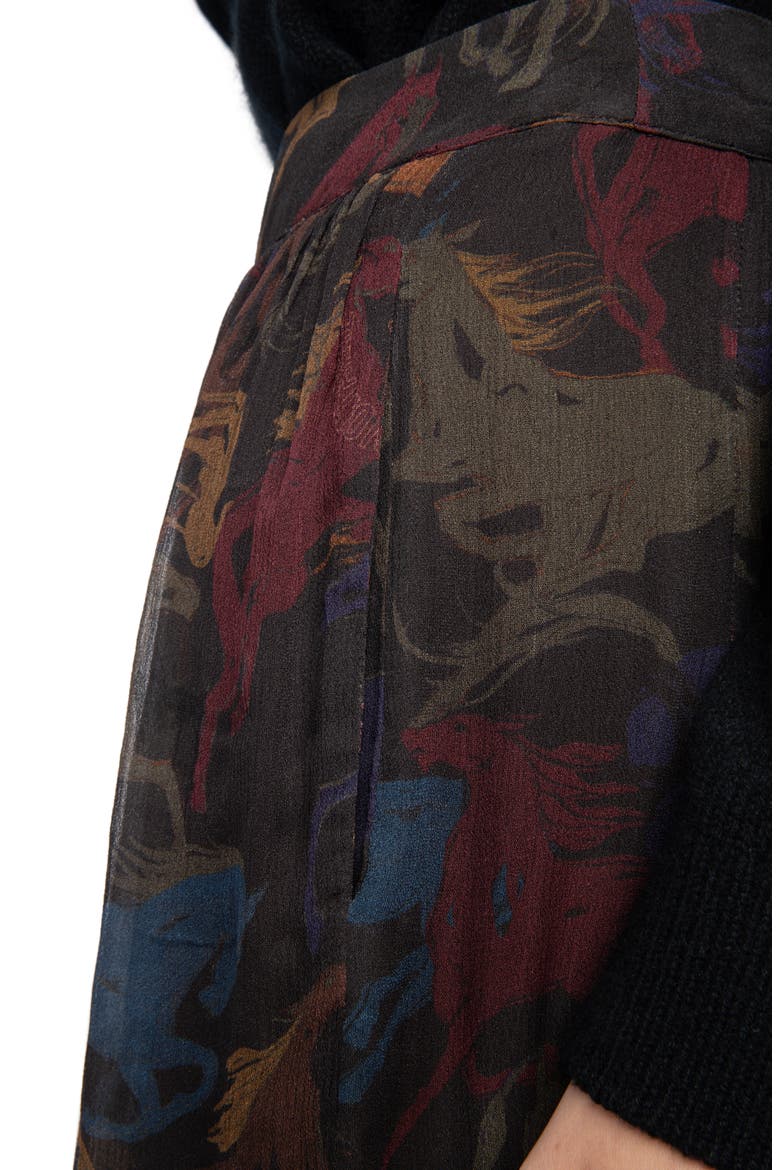 Jadys Horse Print Miniskirt, Alternate, color, DARK CHOCOLATE