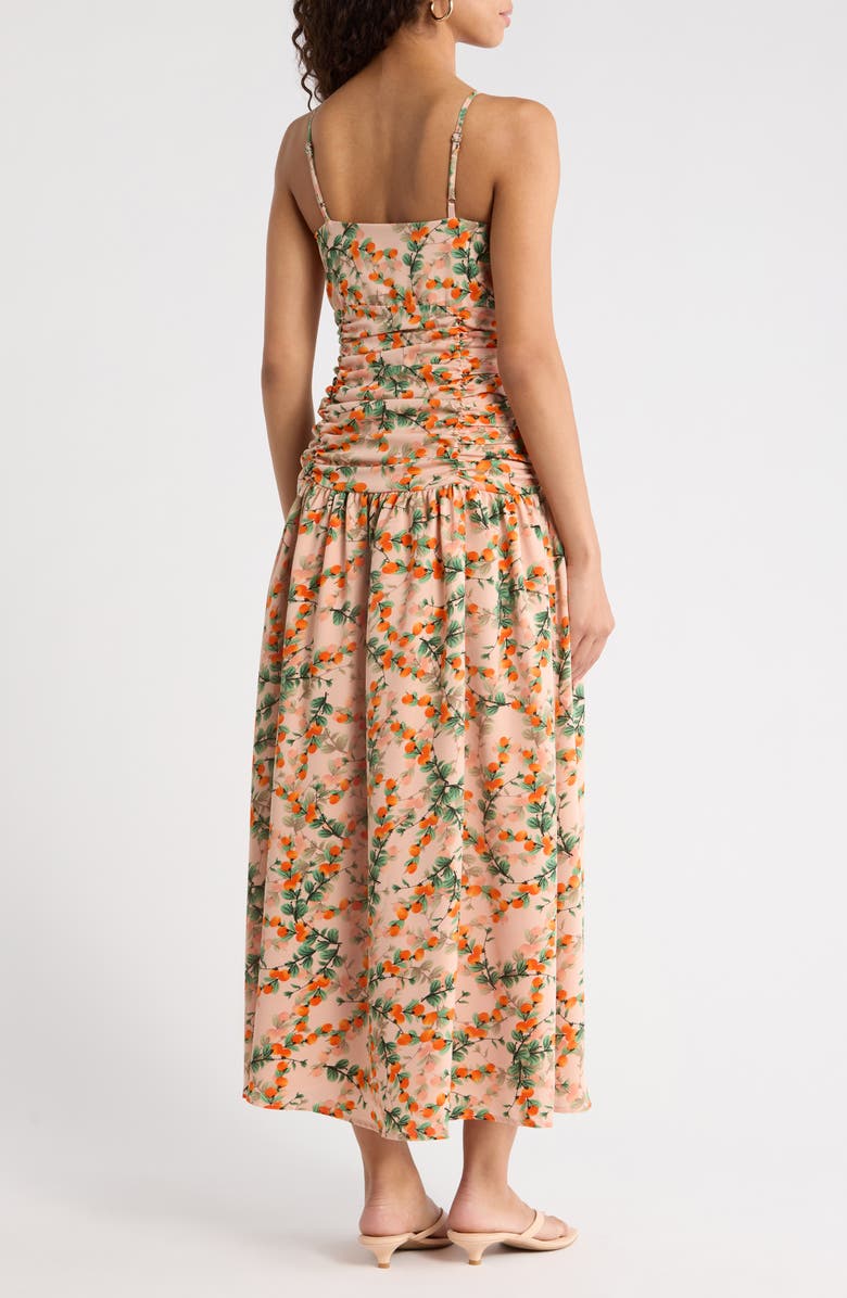 SUGARLIPS Heidi Floral Bristol Ruched Maxi Dress, Alternate, color, Orange-Multi