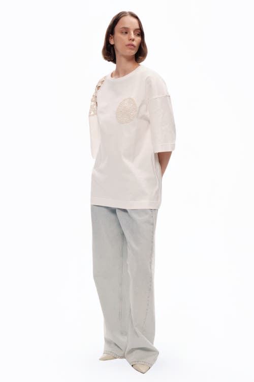 NOCTURNE NOCTURNE EMBROIDERED DETAIL T-SHIRT