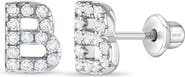 In Season Jewelry Cubic Zirconia Letter Initial Earrings