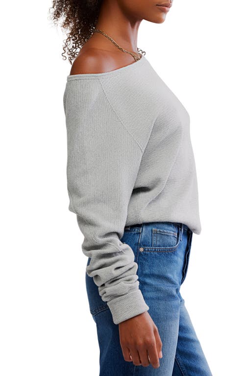 Free People Jess One-shoulder Thermal Top In Gray