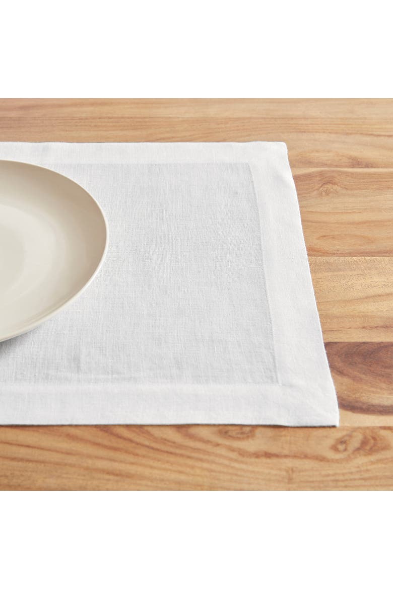 Linen Placemats Set of 6, 14 x 19" - Sonoma, Alternate, color, White