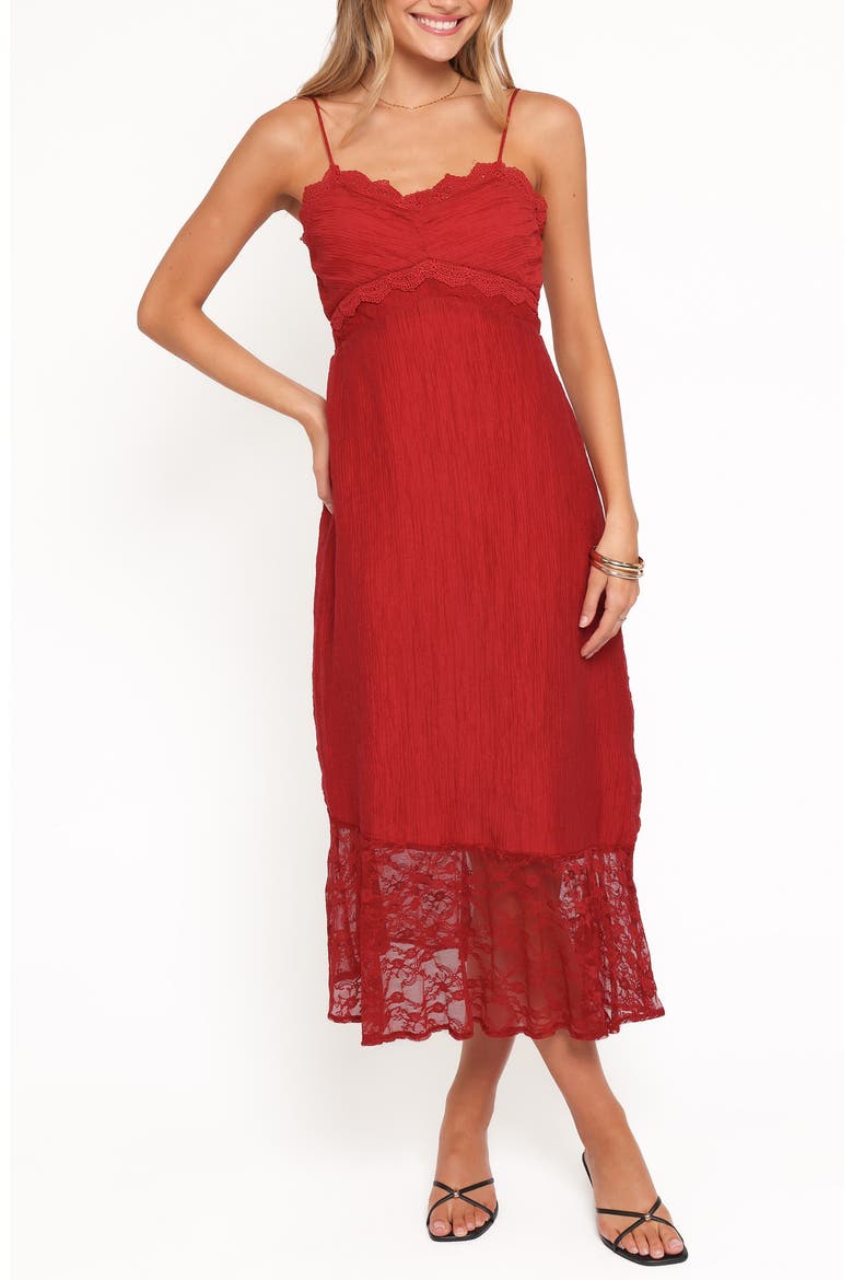 Winnie Lace Sleeveless Maxi Dress, Main, color, RED