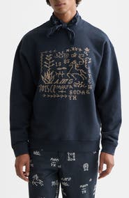 Scotch & Soda Cross-Stitched Artwork Cotton Sweatshirt