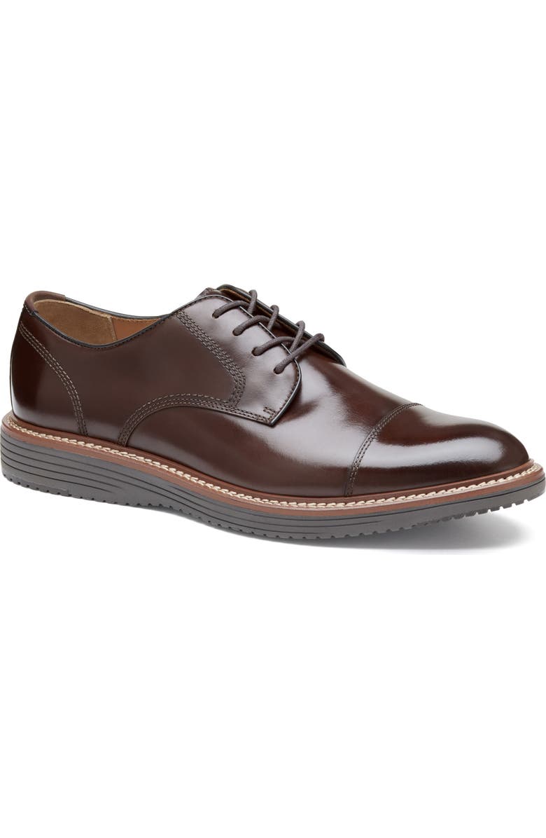 Johnston & Murphy Upton Cap Toe Derby, Main, color, Mahogany Full Grain