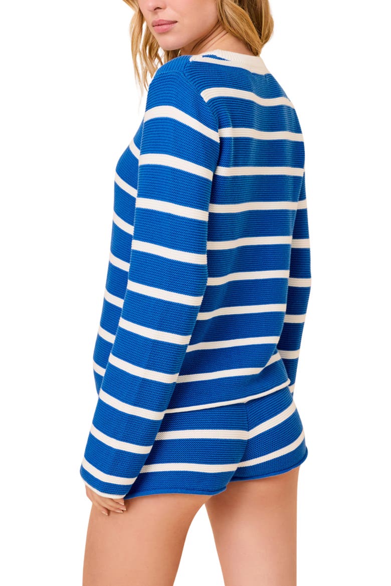 The Hudson Sweater, Alternate, color, OLYMPIAN BLUE BRETON STRIPE