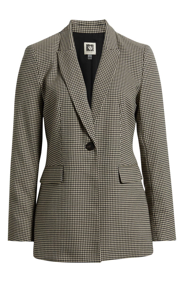 Anne Klein Herringbone One-Button Blazer, Alternate, color, Anne Black Multi