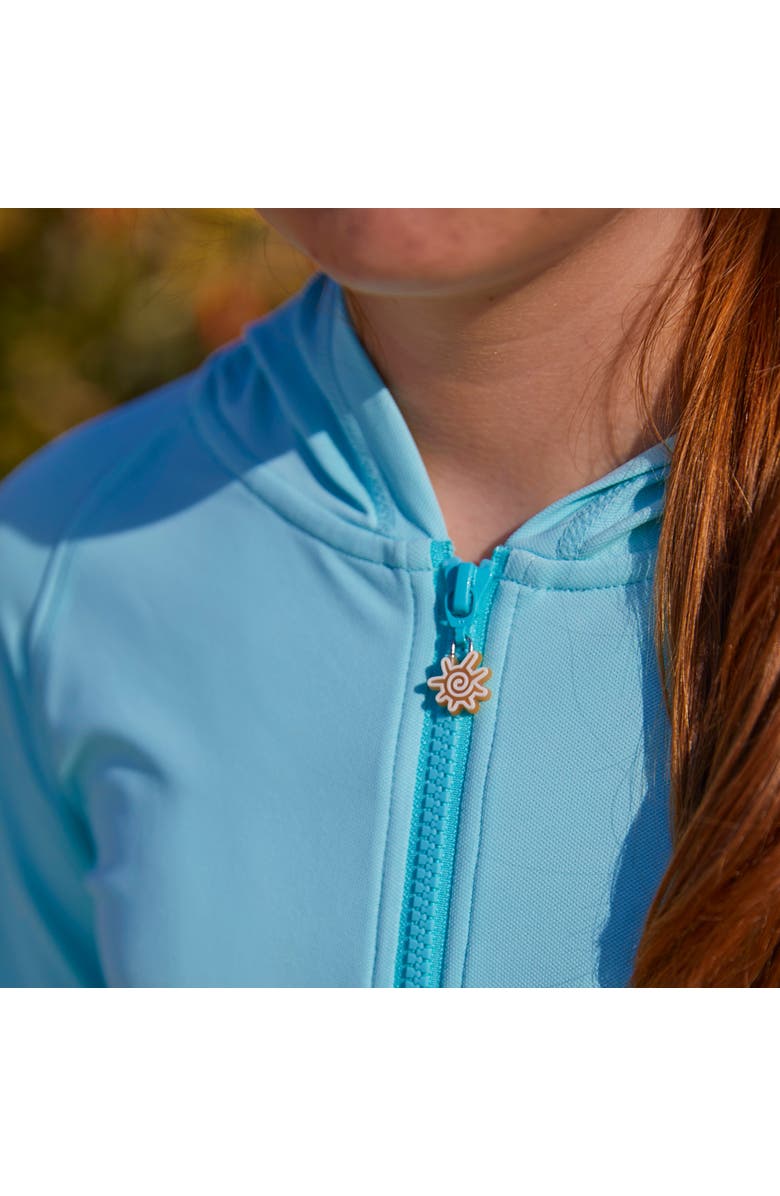 UV Skinz Long Sleeve Half Zip Swim Suit, Alternate, color, Glacier