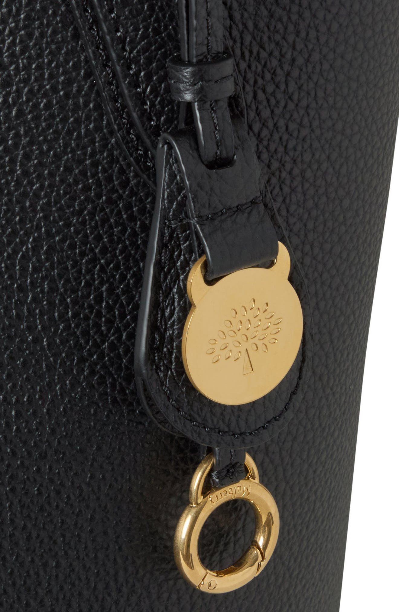 Mulberry North/South Leather Shopper Tote, Alternate, color, Black