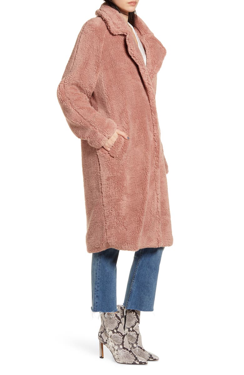 Bardot Long Faux Shearling Coat, Alternate, color, 