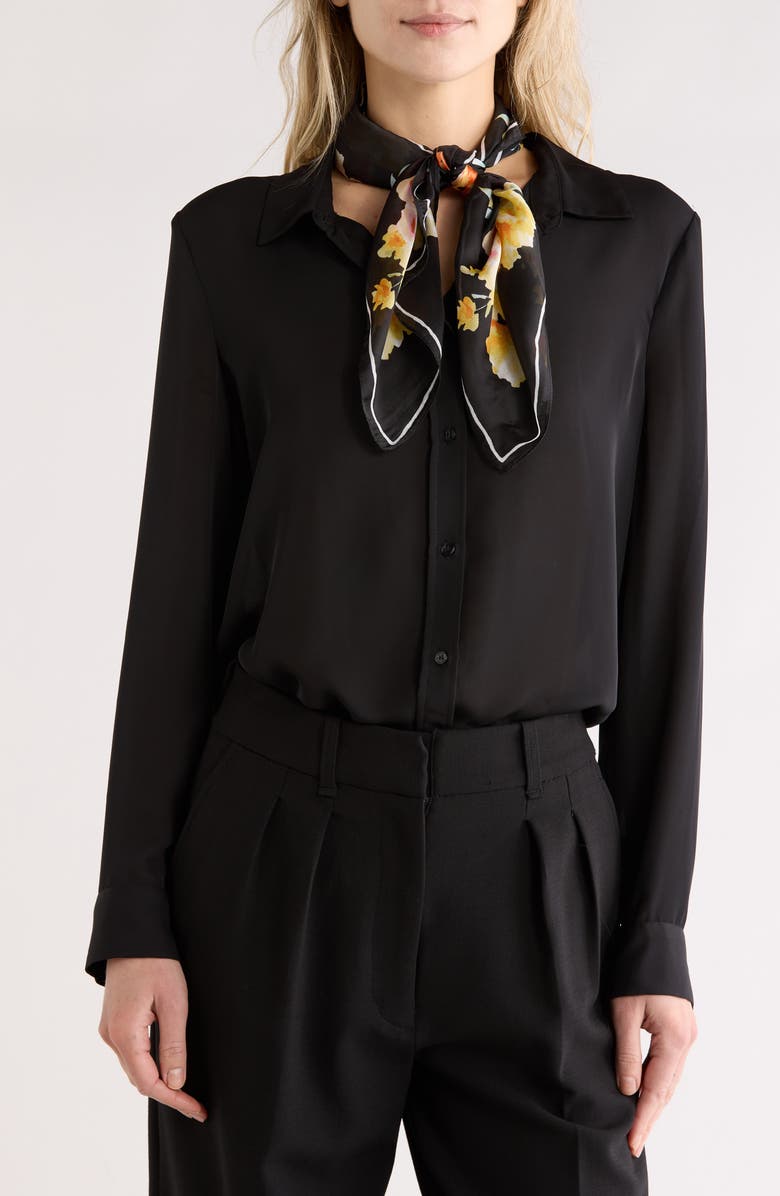 Vince Camuto Boho Bloom Square Scarf, Main, color, Black Multi