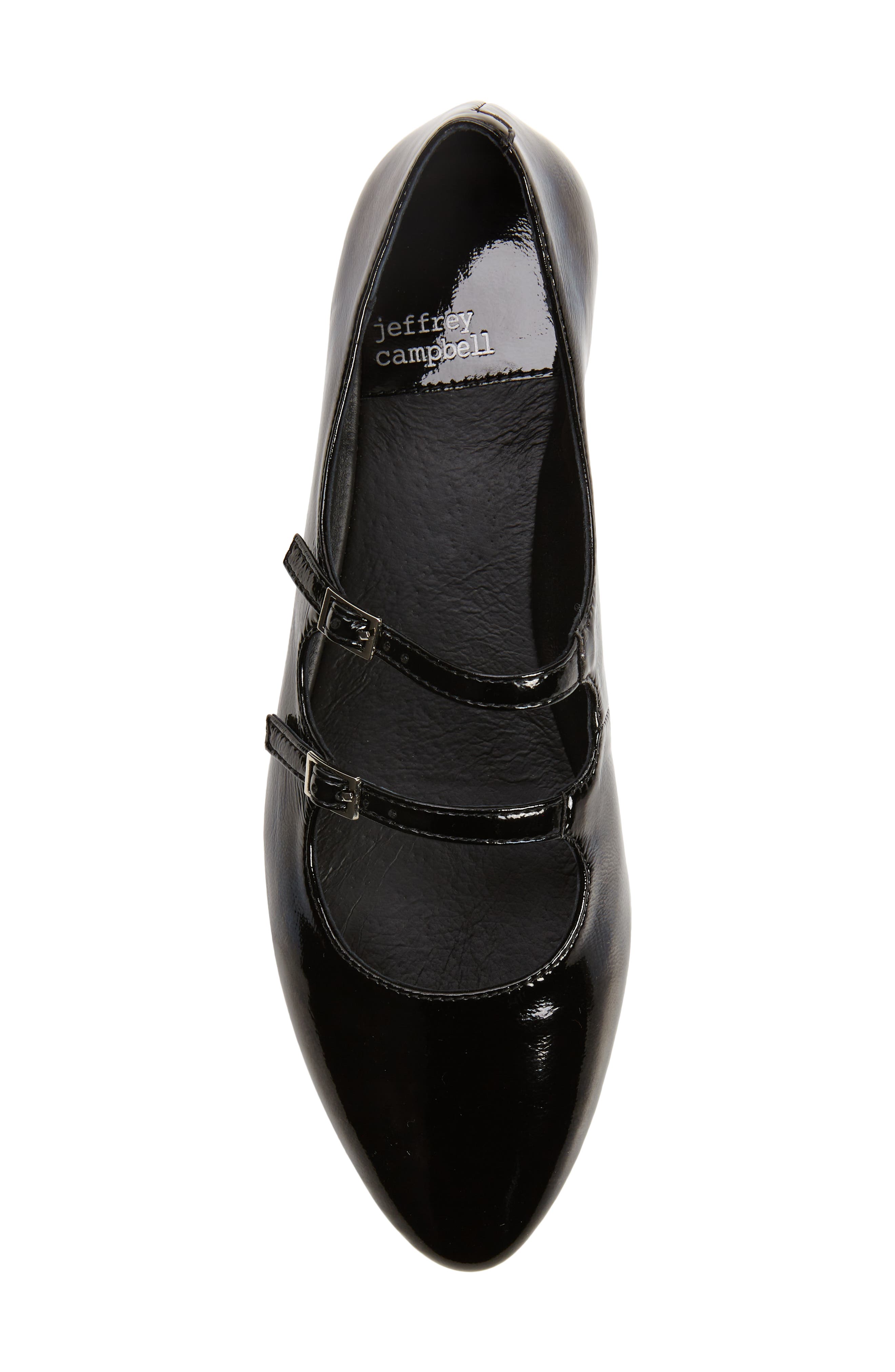 Satine Double Strap Mary Jane Flat, Alternate, color, BLACK