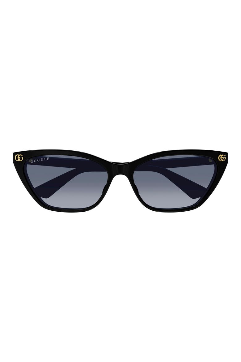 58mm Gradient Cat Eye Sunglasses, Main, color, BLACK