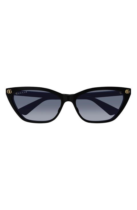 58mm Gradient Polarized Cat Eye Sunglasses
