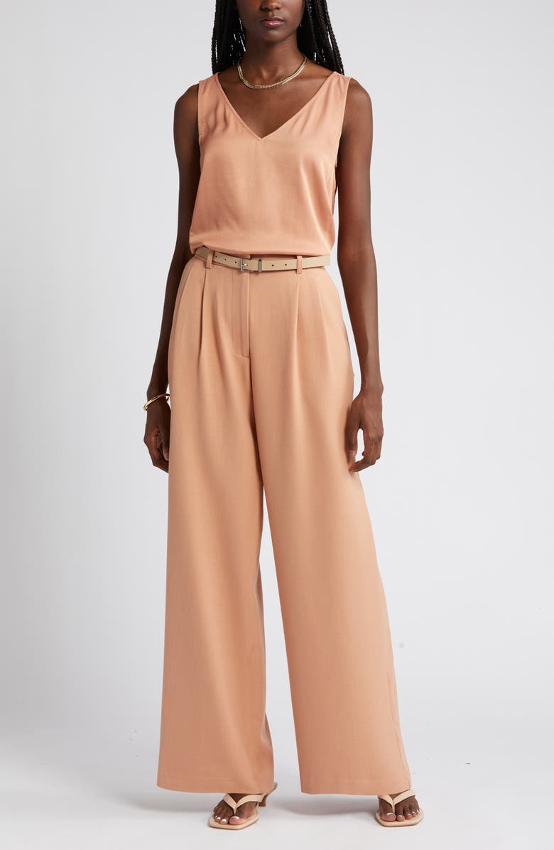 Nordstrom Double Pleat Wide Leg Pants, Alternate, color,