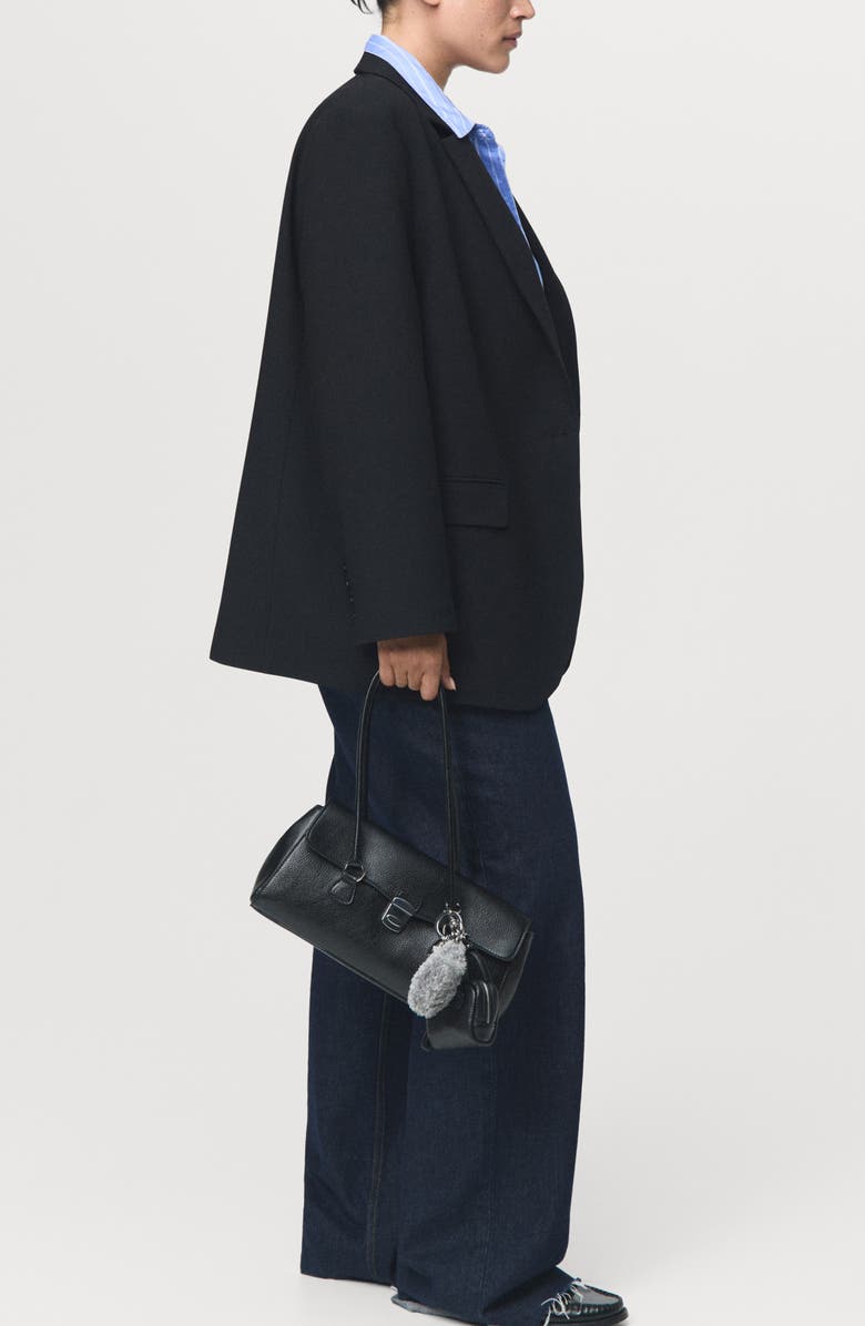 MANGO Flap Pocket Blazer, Alternate, color, Black