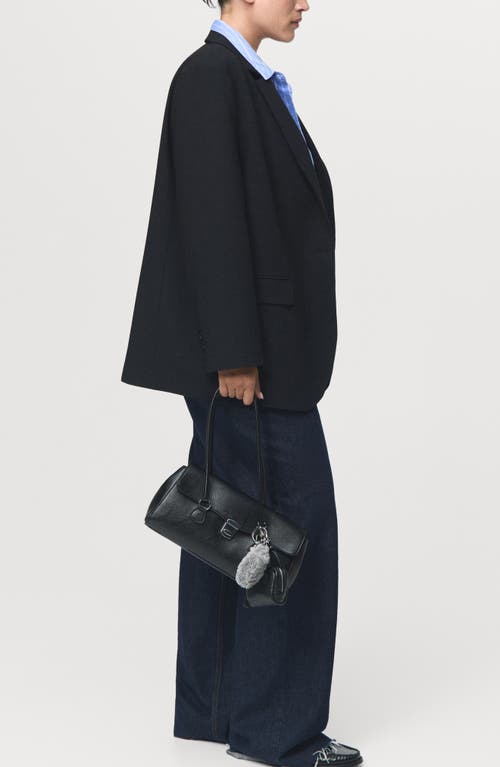 Mango Flap Pocket Blazer In Black