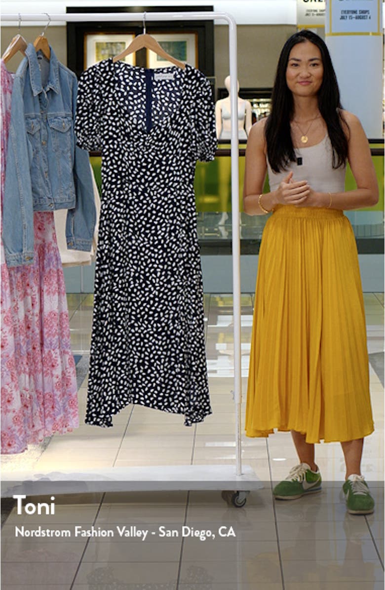 Franklin Dot Print Puff Sleeve Midi Dress, sales video thumbnail