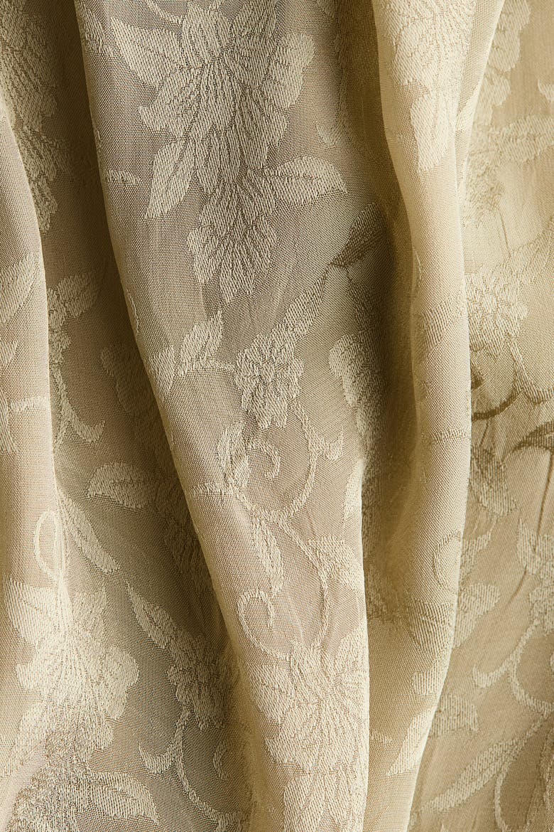 Ruffle-Trimmed Tie-Detail Blouse, Alternate, color, Light khaki green/floral
