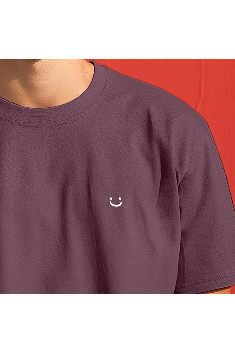 Mens Lil Smile Midweight Garment Dye Tee, Alternate, color, Plum