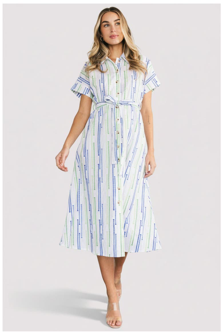 Jimena Midi Dress, Main, color, Blue + Green Print
