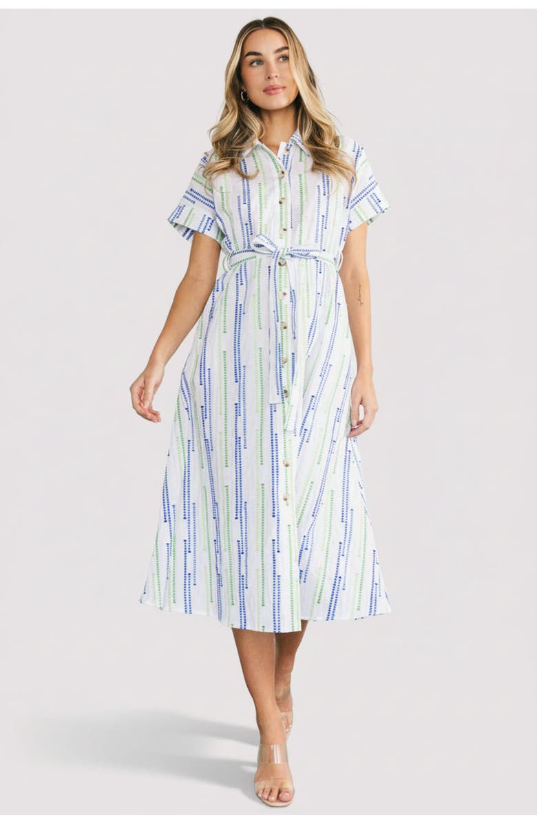 Baltic Børn Jimena Midi Dress, Main, color, Blue + Green Print