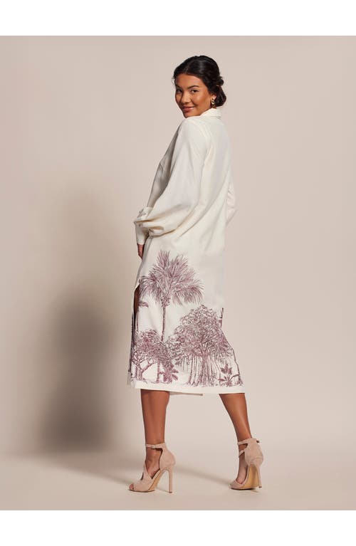 Tori Richard For The Trees Embroidery Winona Caftan In Neutral