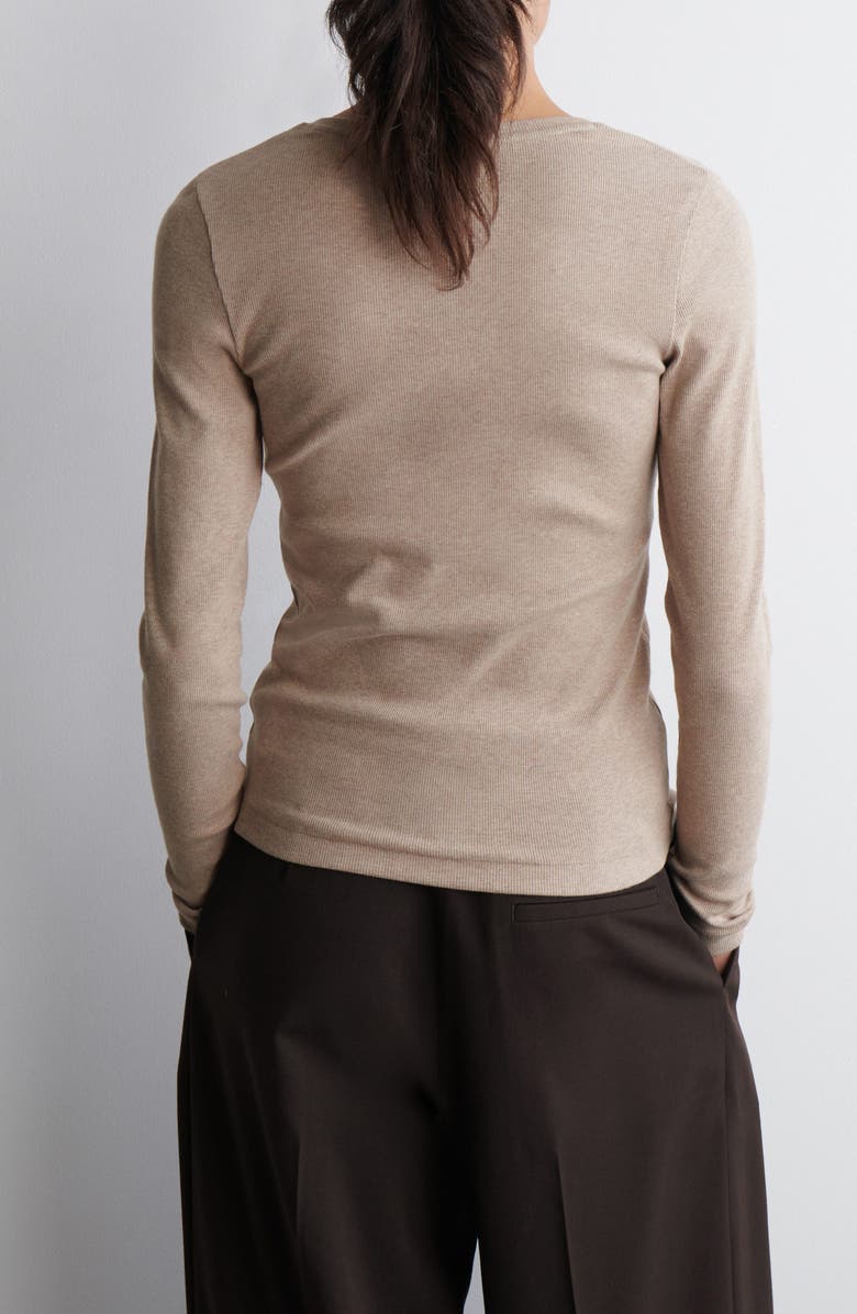 COS Long Sleeve Stretch Organic Cotton Rib Henley, Alternate, color, 