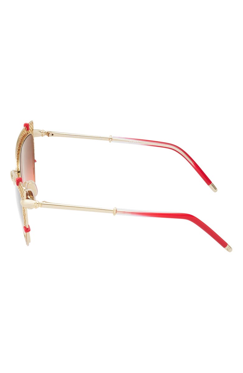 Christian Louboutin Dolly 54mm Cat Eye Sunglasses, Alternate, color, Pale Gold/ Zeiss Lens Red