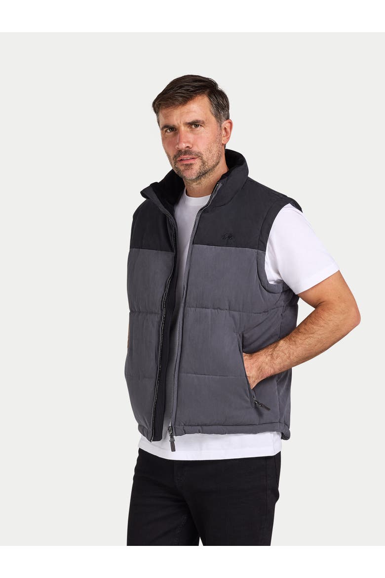 Two Tone Zip Neck Gilet, Main, color, Black