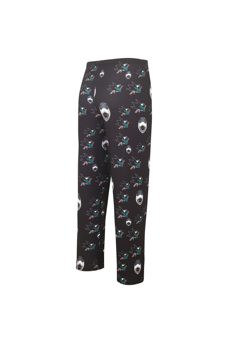 Men's Concepts Sport Black San Jose Sharks Gauge Allover Print Knit Sleep Pants, Alternate, color, Black