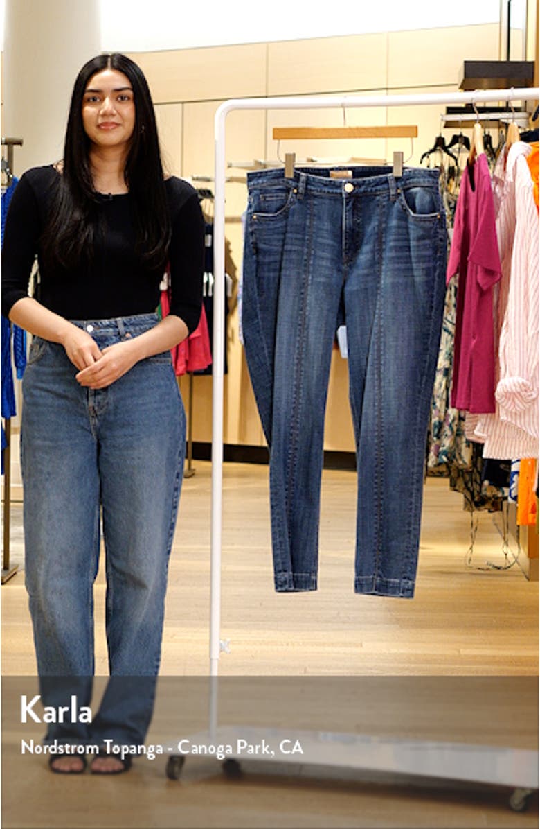 Stevie Split Hem Mid Rise Straight Leg Jeans, sales video thumbnail