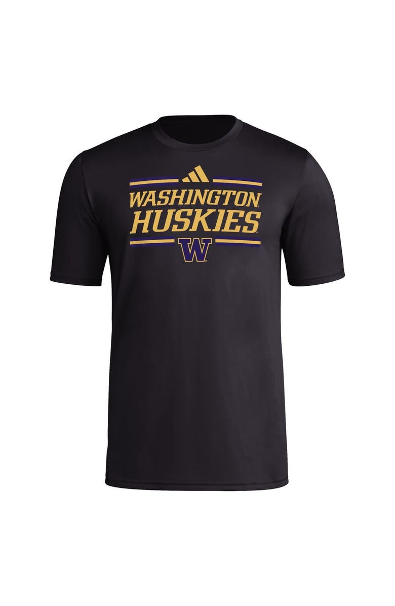 adidas Men's adidas Black Washington Huskies Strategy Pre-Game T-Shirt, Alternate, color, Black