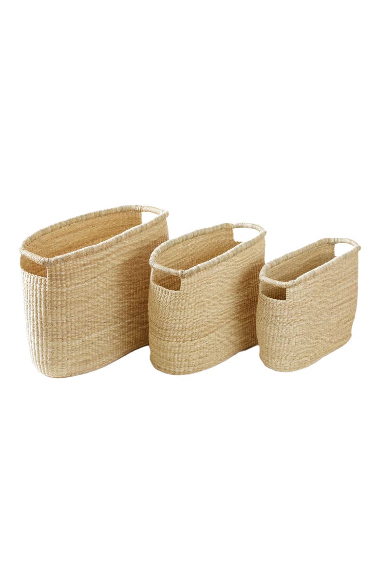 indego africa Bolga Nesting Baskets Set of 3, Alternate, color, Natural