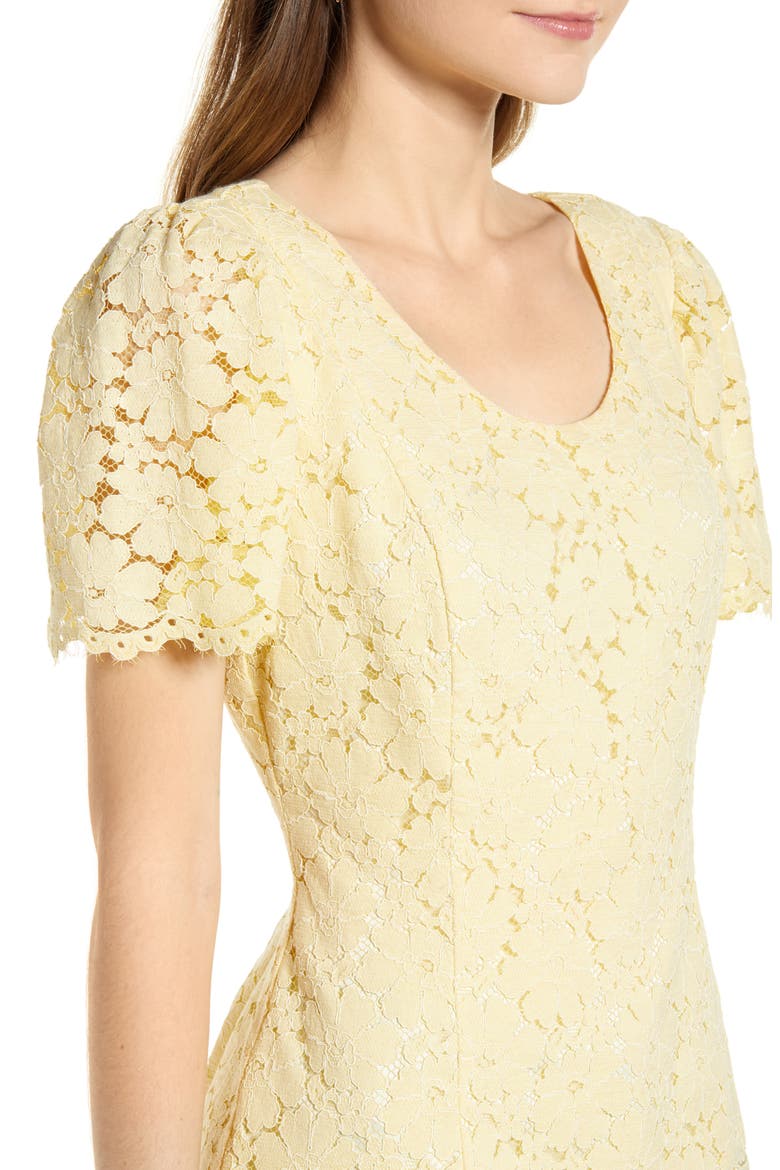 Lace Flutter Sleeve Top, Alternate, color, YELLOW CLOVER