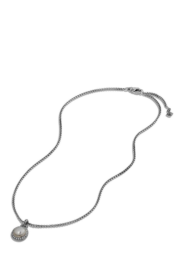 Albion Petite Cerise Pendant Necklace with Pearl and Diamonds, Alternate, color, SILVER/ PEARL