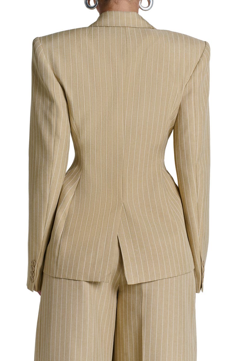 Naked Wardrobe Pinstripe Blazer, Alternate, color, Beige Pinstripe