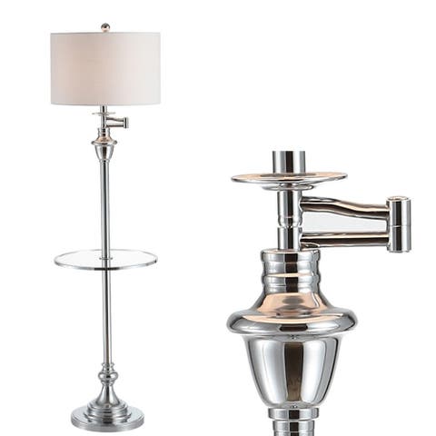 Cora 60" Metal/Glass LED Side Table and Floor Lamp