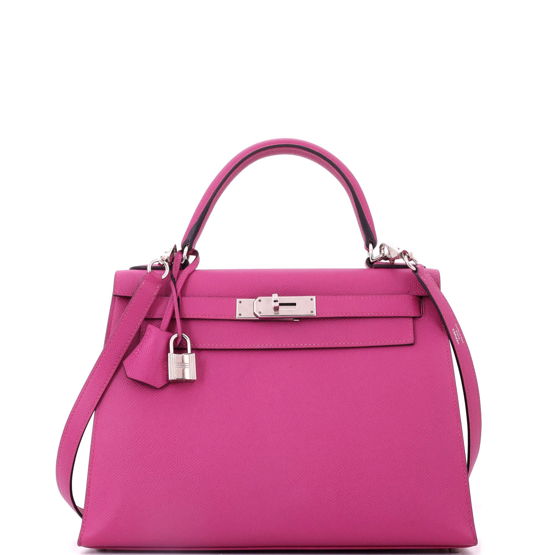 Kelly Handbag Pink Epsom with Palladium Hardware 28, Main, color, Rose Pourpre