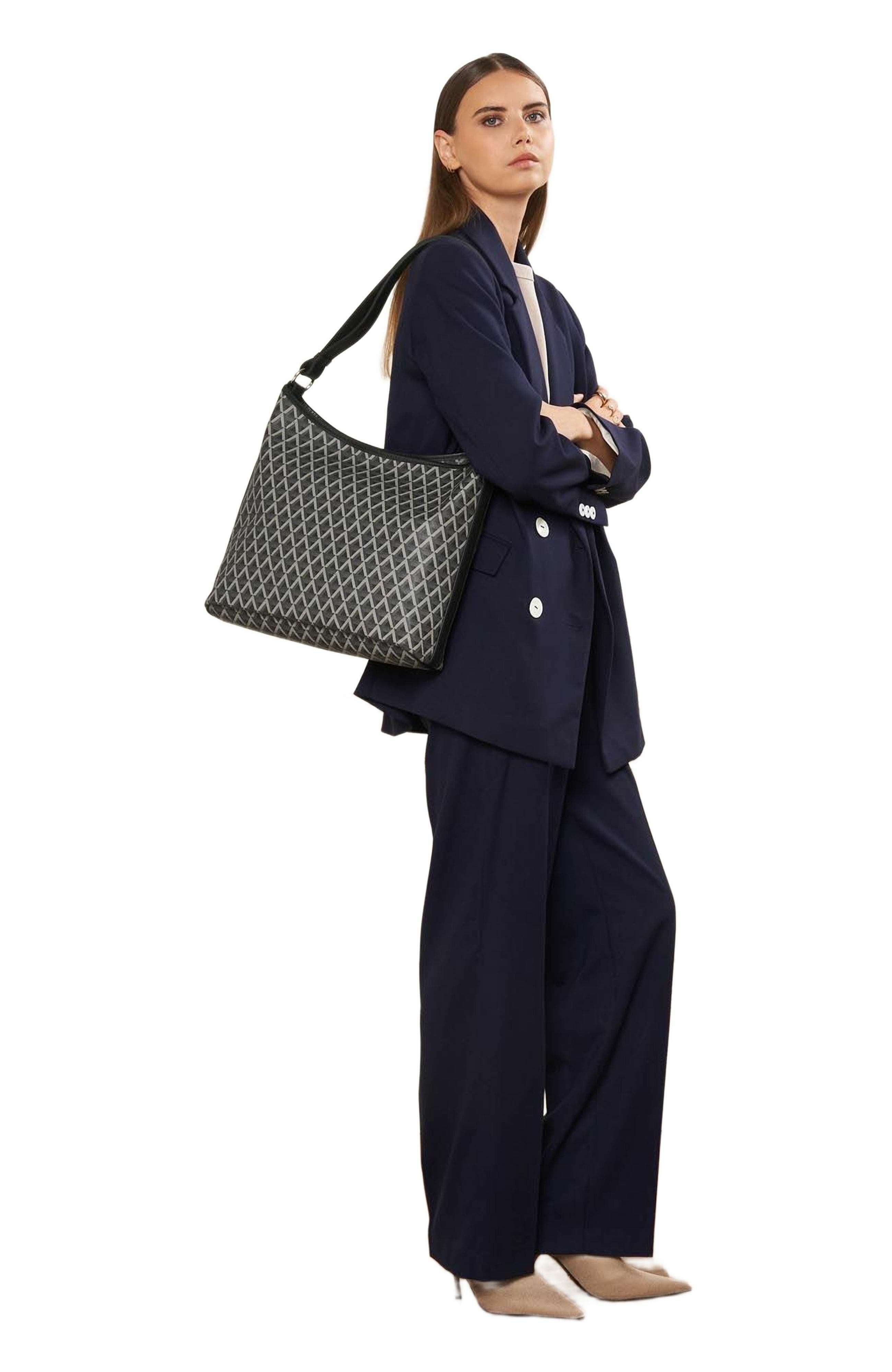 Lancaster Zipped Bucket Bag Ikon IT, Alternate, color, Noir