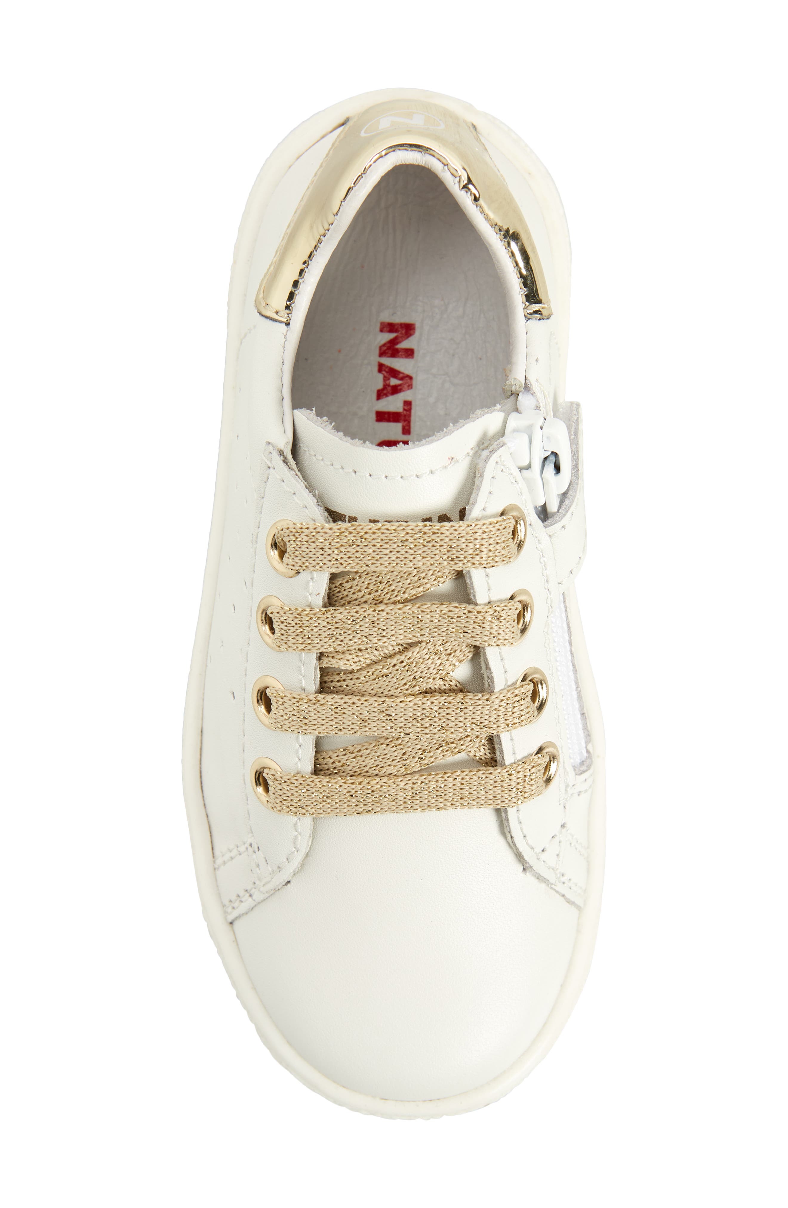 Naturino Hasselt Zip Sneaker, Alternate, color, White-Platinum