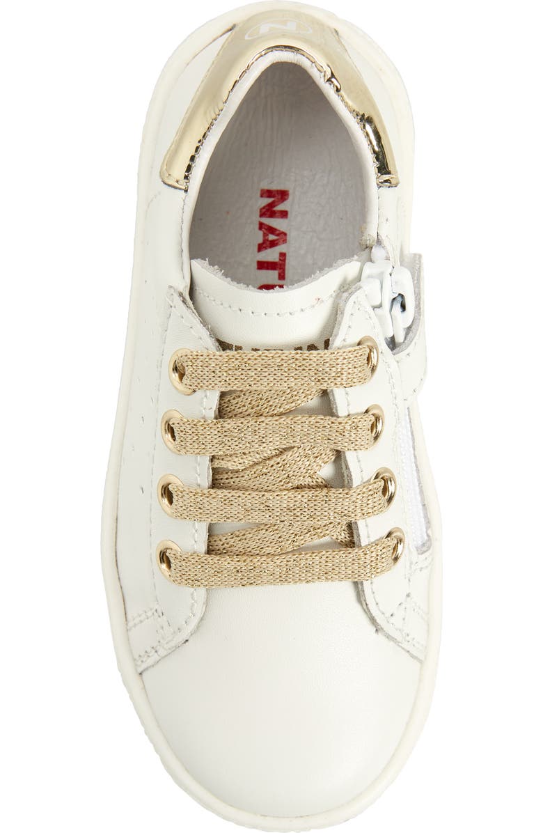 Naturino Hasselt Zip Sneaker, Alternate, color, White-Platinum